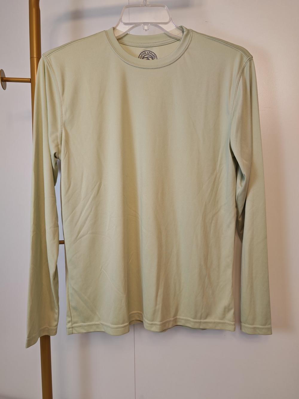 Vapor Apparel Mens UPF 50+ Sun Protection Long Sleeve Crew Tee Light Sage M